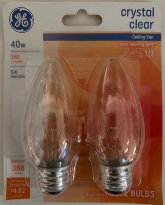 Ge Lighting 40w, 380 Lumen, Faceted, Ceiling fan Bulb 1 Pack