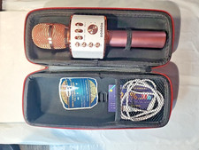 UNUSED BONAOK Wireless Bluetooth Karaoke Microphone 3-in-1 HiFi Speaker Q37 Pink
