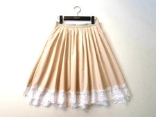 BLUMARINE Lace Flare Skirt Size 40 Beige Made in Italy