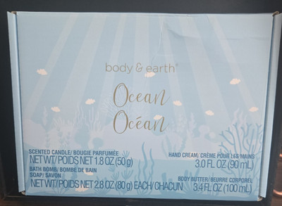 Body & Earth Spa-Bath & Body 5 Pc Boxed Set Ocean Scent Sealed NIB (Exp 11-27)
