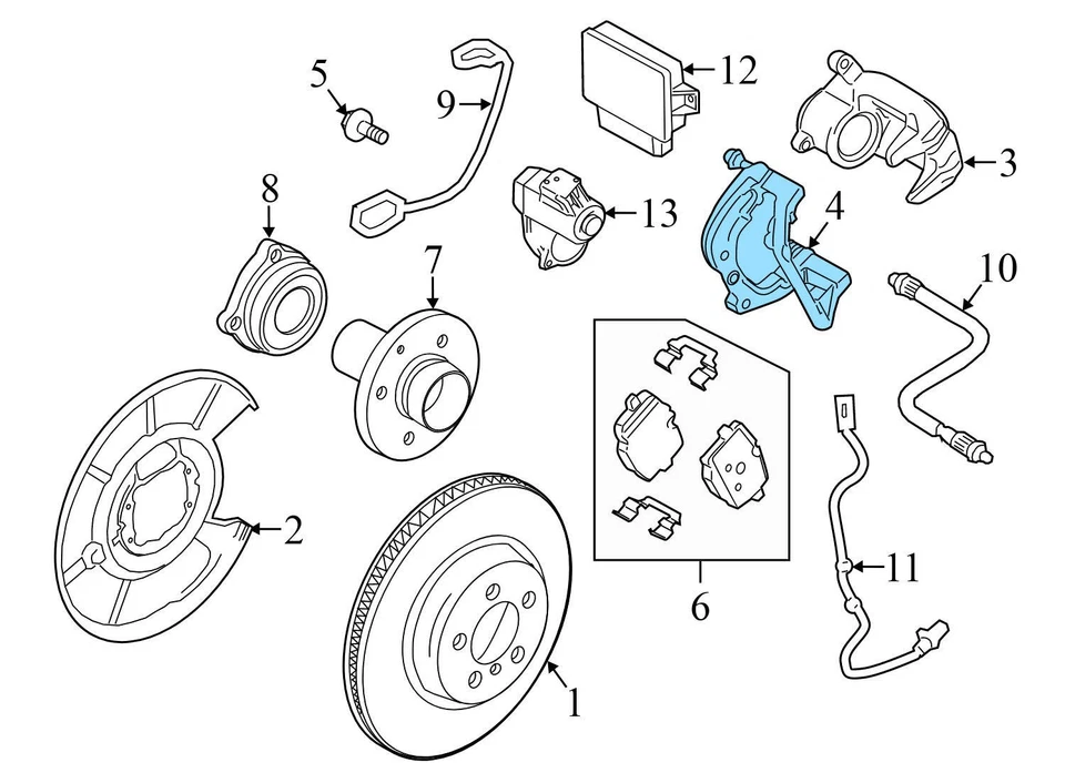2015 BMW ALPINA B6 XDRIVE GRAN COUPE - REAR LEFT Brake Caliper Carrier / Bracket - Image 3 of 4