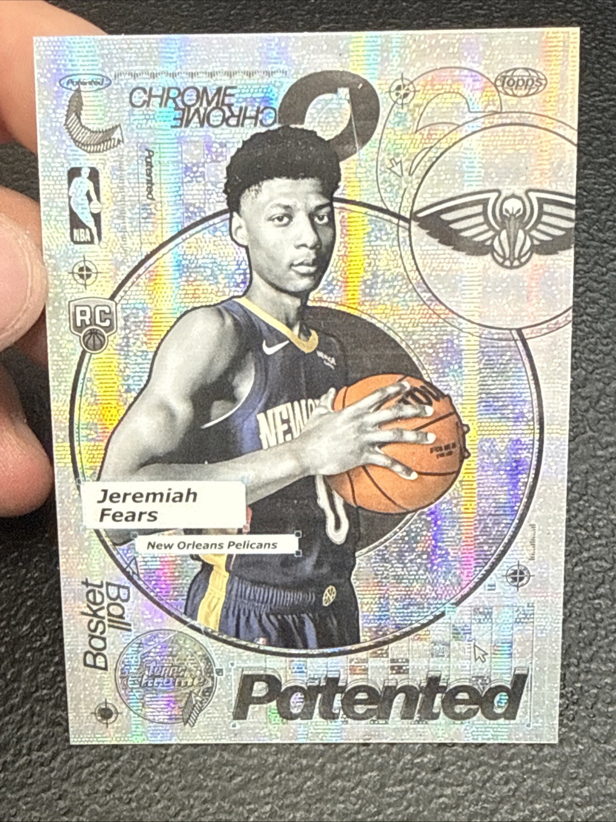 2025 Topps Chrome Jeremiah Fears Patented Case Hit New Orleans Pelicans
