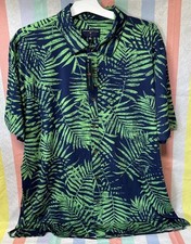 Margaritaville Mens Shirt Pattern UPF 50 Button Down - Insignia Blue - Size XL