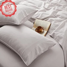 4Pc King Linen Sheet Set 100% French Linen Natural 16" Deep Pocket Organic