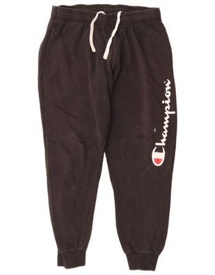 Champion Mens Graphic Tracksuit Trousers Joggers XL  Black Cotton AO09