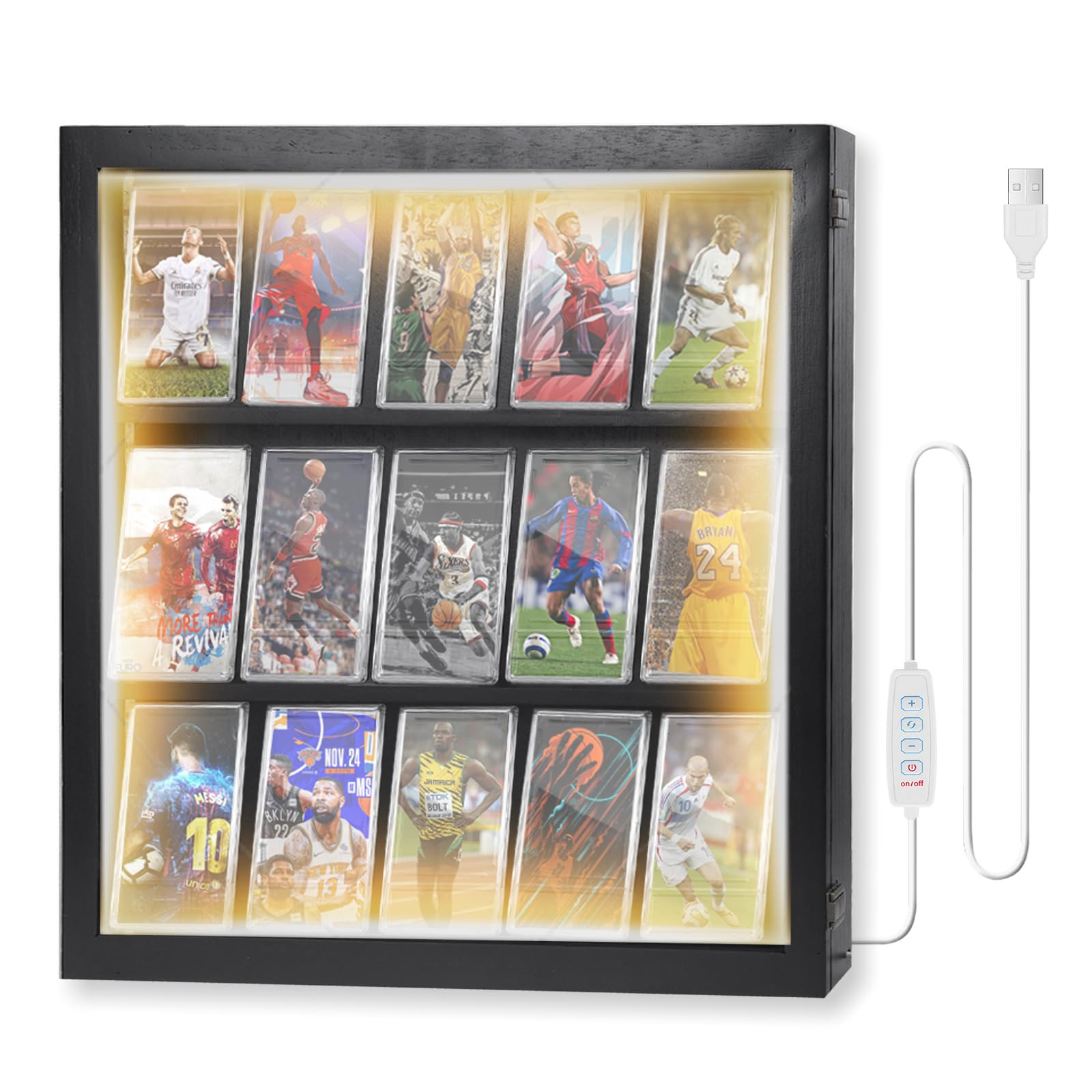 Sports Card Display Case with Led Light, Psa Graded Card Display, Football Ca...