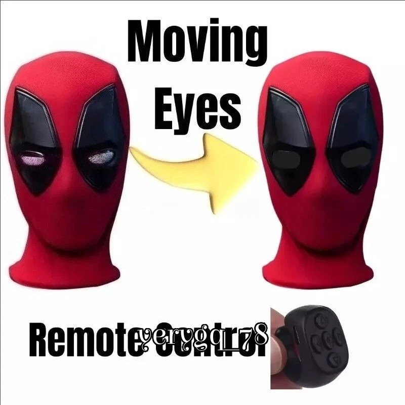 Marvel New Deadpool Headset Electric Remote Control Blink Light Charging Mask  - Image 2 of 4