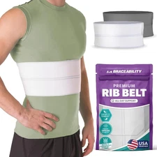 BraceAbility Broken Rib Brace for Men and Women - Rib Protector Compression Wrap