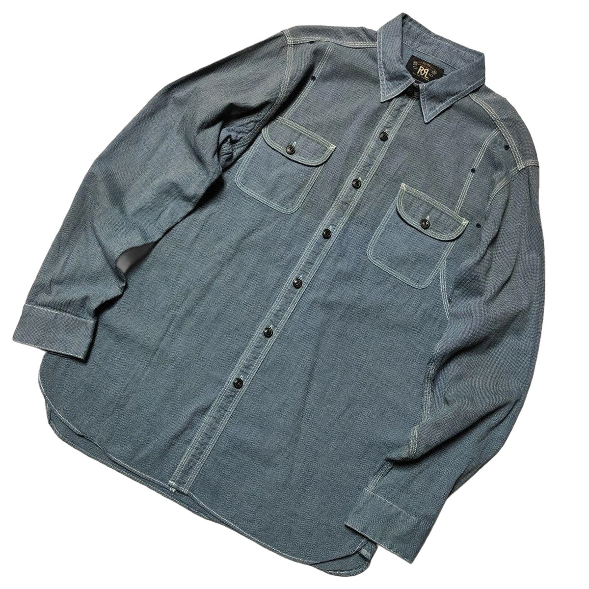 RRL Denim Solid Casual Button-Down Shirts for Men for sale | eBay