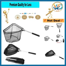Waterproof Telescoping Fishing Net with Aluminum Handle Extend 40-63 Inches