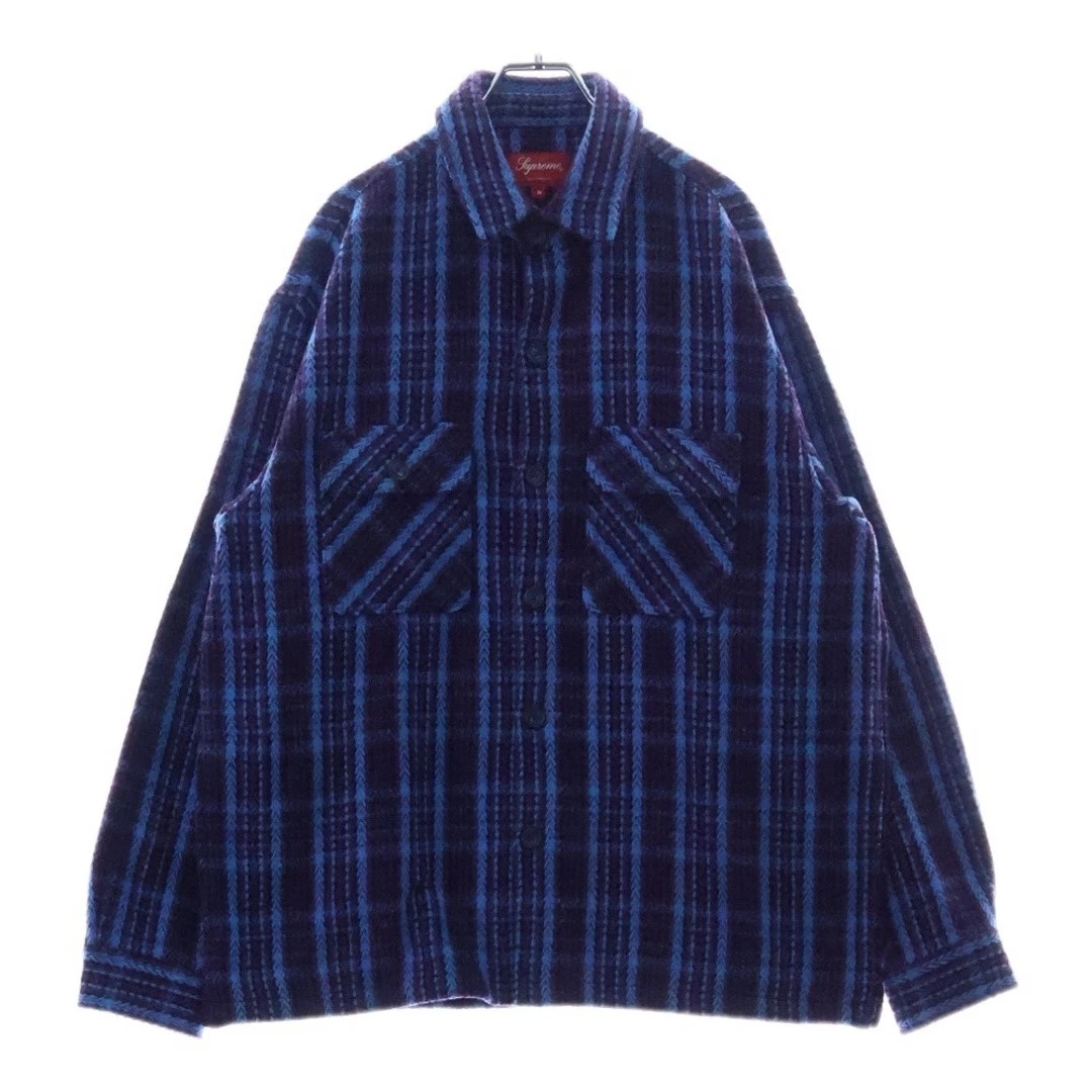SUPREME 22aw camicia flanella pesante giacca manica lunga viola usata cb685b2616f8c804