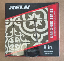 NEW RELN 8" x 8" Square Shower Drain w/ Stainless Steel Tile Insert Free Ship