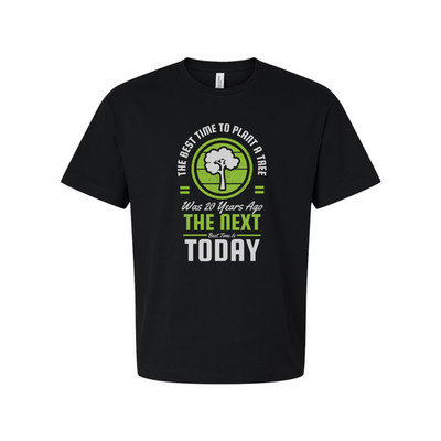 Gardening Unisex Graphic Tee With Green Tree Emblem Circular Logo And The Next T