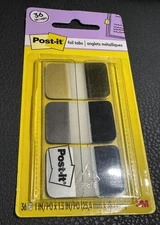 Post-it  Foil Tabs in Variations of Gold Silver and Black  Colors  NEW 