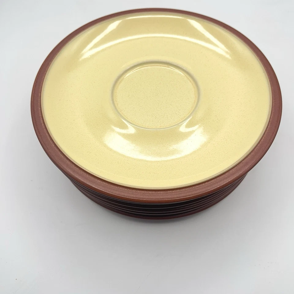 Denby Juice Yellow, Green And Blue Saucer Set for Breakfast Cup England Set Of 6 - Image 4 of 4