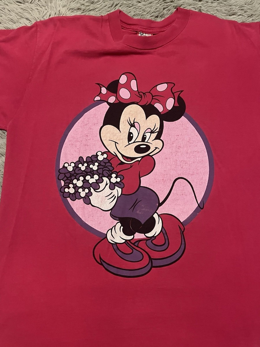 90s USA MINNIE MOUSE ディズニー ミニーマウス Tシャツ Large Vintage 90s Disney Designs USA Minnie Mouse Pink T Shirt Top
