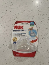 NUK Replacement Soft Silicone Spout 6 Months+ (For Learner & Active Cups) New