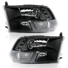 2pcs For 2010-2018 Dodge Ram 1500 2500 3500 Headlights Black Quad Lamps Halogen 2pcs For 2010-2018 Dodge Ram 1500 2500 3500 Headlights Black Quad Lamps Halogen