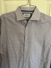 Charles Tyrwhitt Mens Purple Design Non Iron Classic Fit Dress Shirt 16.5 35