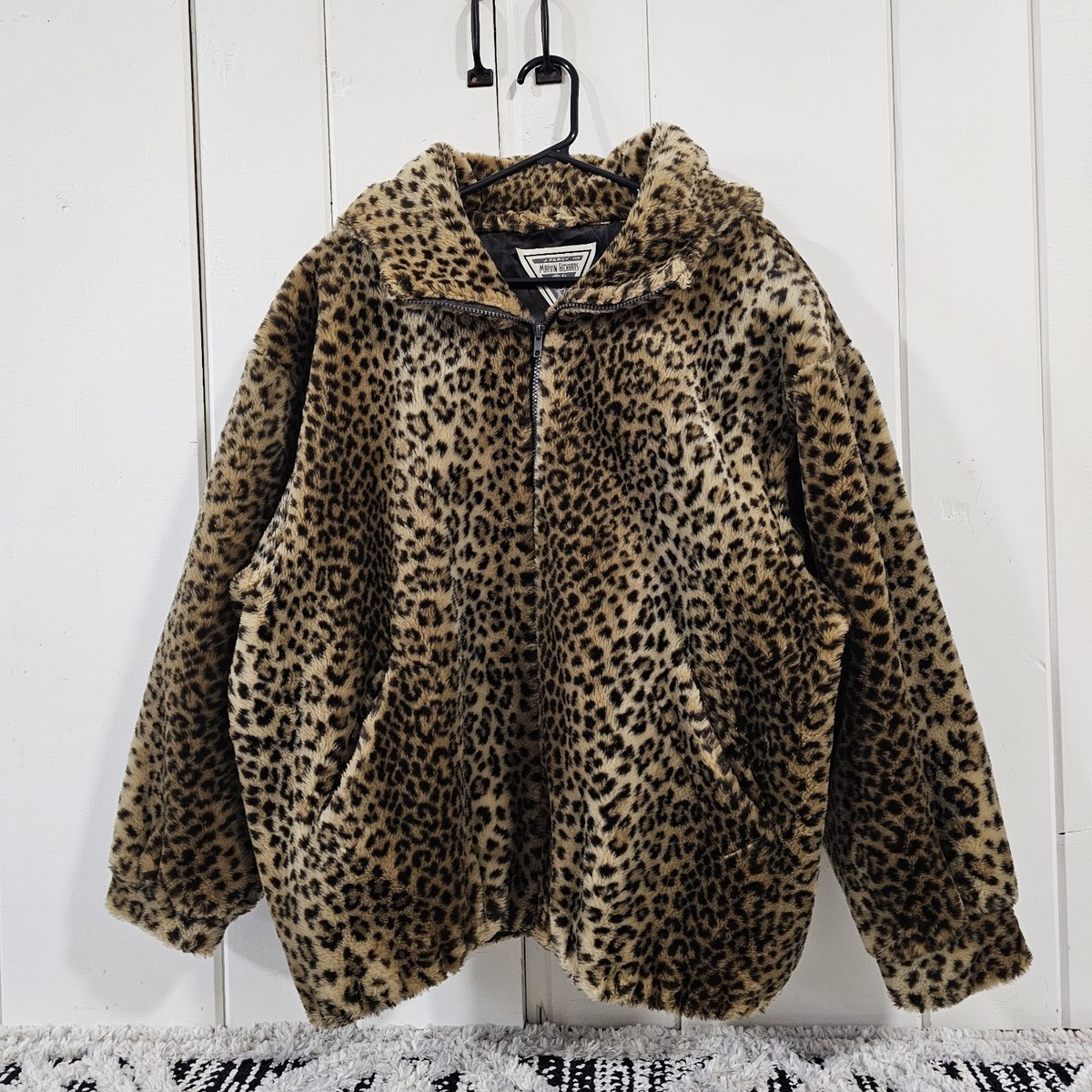 Vintage J Percy Marvin Richards Leopard Cheetah Print Hooded