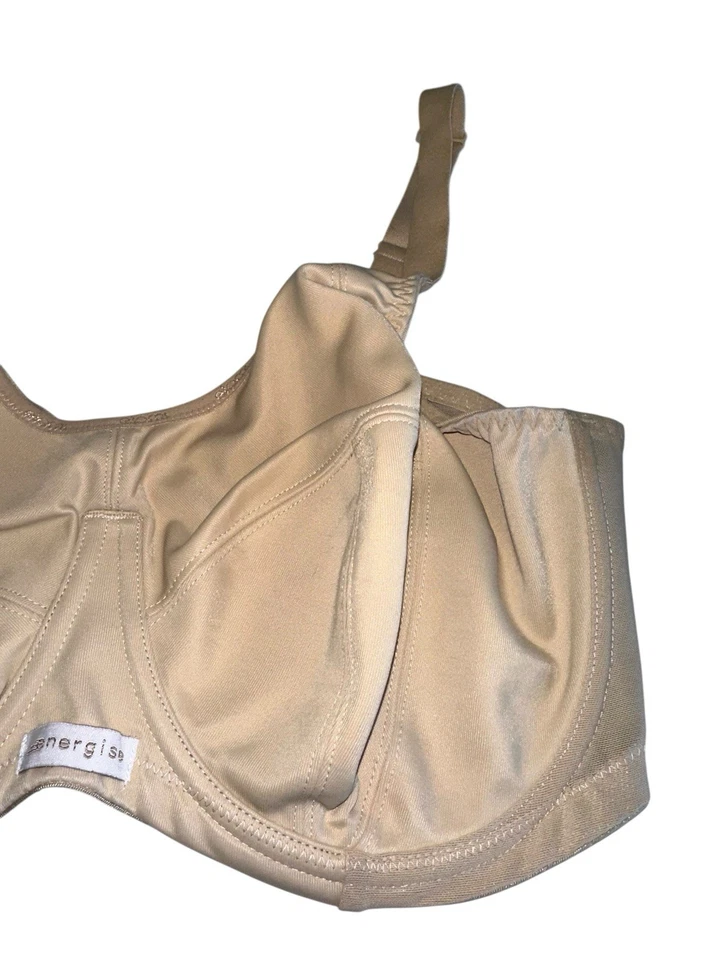 Sujetador deportivo con aros de alto impacto Elomi Energise con gancho en J EL8041 talla 36H beige Foto 4 de 4