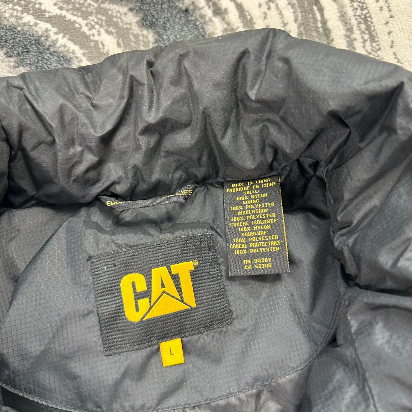 Vintage Caterpillar CAT 2000's Y2K Black Utility Large Vest Body Warmer Gilet image 4