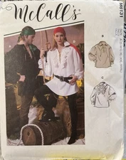MCCALLS PATTERN 8131 SHIRTS COSTUMES MENS MISSES SIZES SMALL-XXXLARGE NEW UNCUT