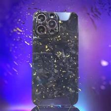 For iPhone 15 14 16 Pro Max Irregular Glossy Forged Case Pure Carbon Fiber Cover