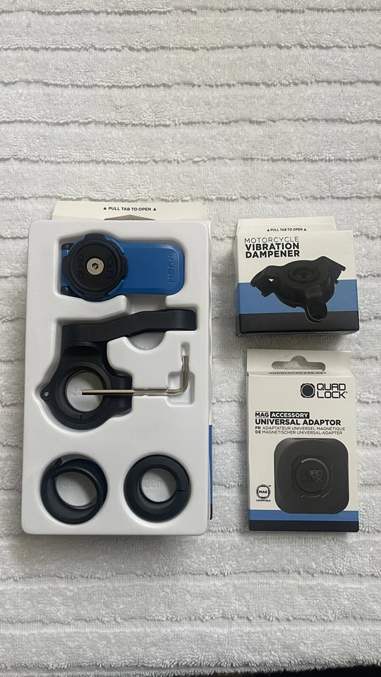 QUAD LOCK Motorcycle Handlebar Phone Mount Vibration Dampener + Mag Adapter NEW - Image 4 of 4