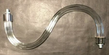 New 10" Fluted Glass Chandelier Arm, Hollow For Wiring, 1/8 IP Threads #FA911