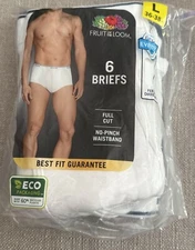 Fruit Of The Loom Men's Cotton Briefs Large  - White (Pack of 6)