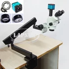 90X Trinocular Articulating Arm Clamp Stereo Microscope USB HDMI Camera Eyepiece
