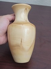 Wood Turned Spinning Handcrafted 7 inch Wooden Vase Artist Signed