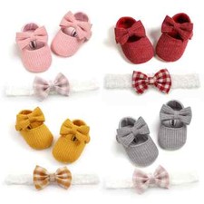 Princess Bowknot Baby Girls Flats Soft-Soled Fashion Lace Party Dress Shoes