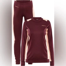 Craft Women’s Core Dry Baselayer Set in Punsch/Cosmo, size Large, NWT!