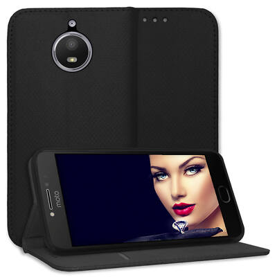 Schutzhülle Bookstyle für Lenovo Motorola Moto E4 / E 4th Gen. (schwarz) Tasche