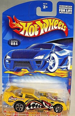 2001 Hot Wheels #84 Extreme Sports Series 4/4 FUNNY CAR Yellow w/5 Spoke Wheels