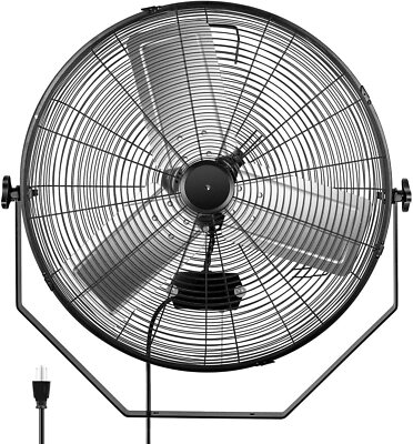 24 Inch Industrial Wall Mount Fan 3 Speed Commercial Ventilation 1/2 Pack