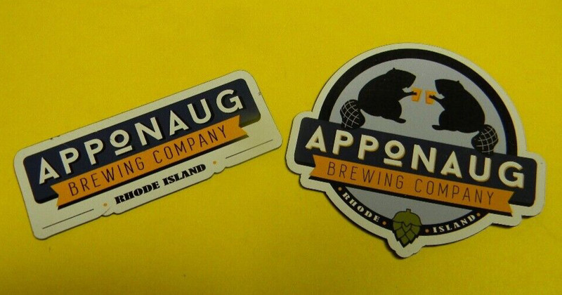 2 NEW APPONAUG BREWING COMPANY "MAGNETS" WARWICK RHODE ISLAND CRAFT BEER BEAVER