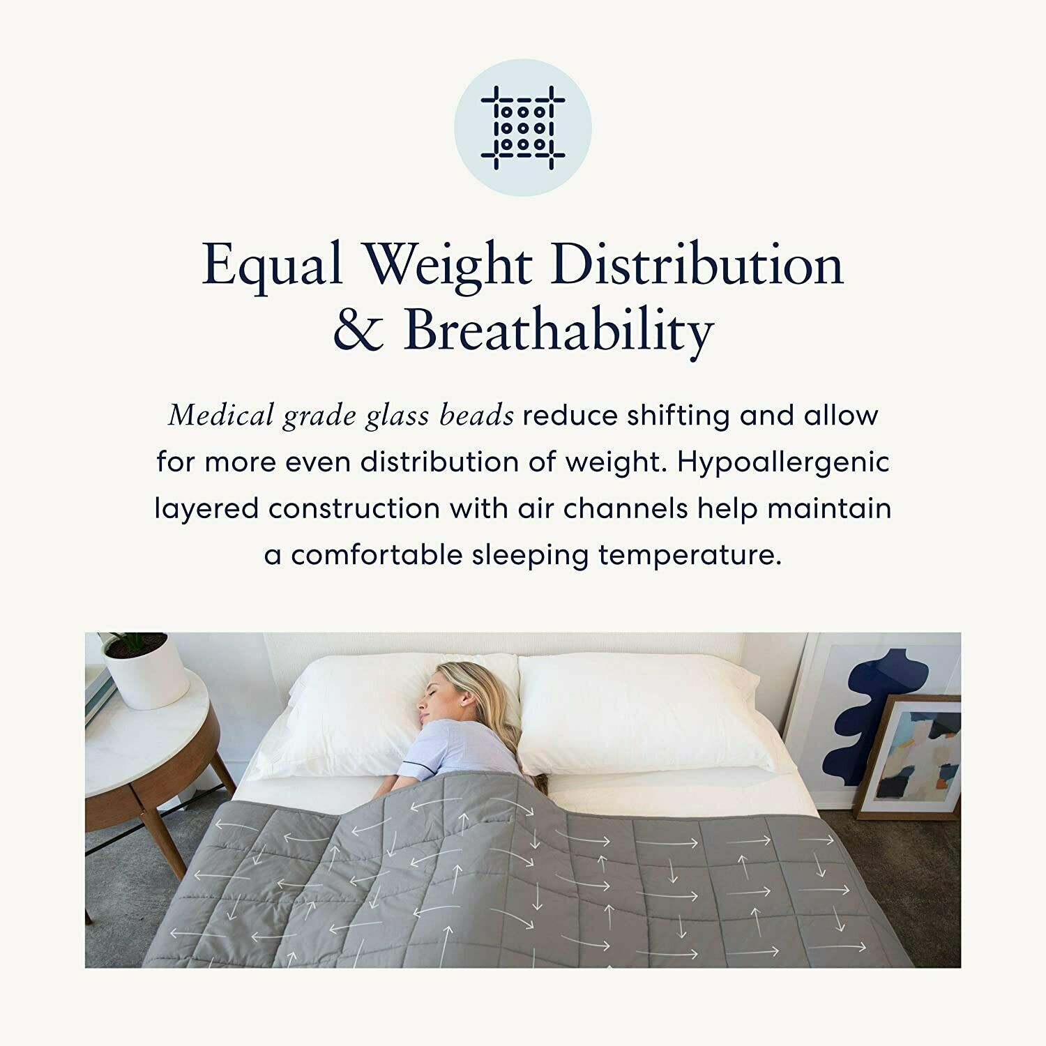 Weighted Blanket Luna Adult Individual Use 15 Lbs 60x80 Queen