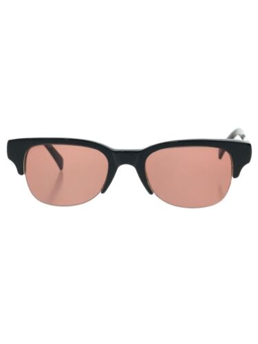 YOHJI YAMAMOTO Sunglasses Brow Black Brown 52-4002 Logo Men Accessory Used