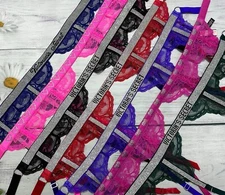 Victoria's Secret Shine Strap VERY SEXY Lace Garter Belt Rhinestone Bling