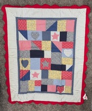 Vintage Red Calliope Baby Blanket Quilt 34x42 Hobby Horse By Charlene Gerrish