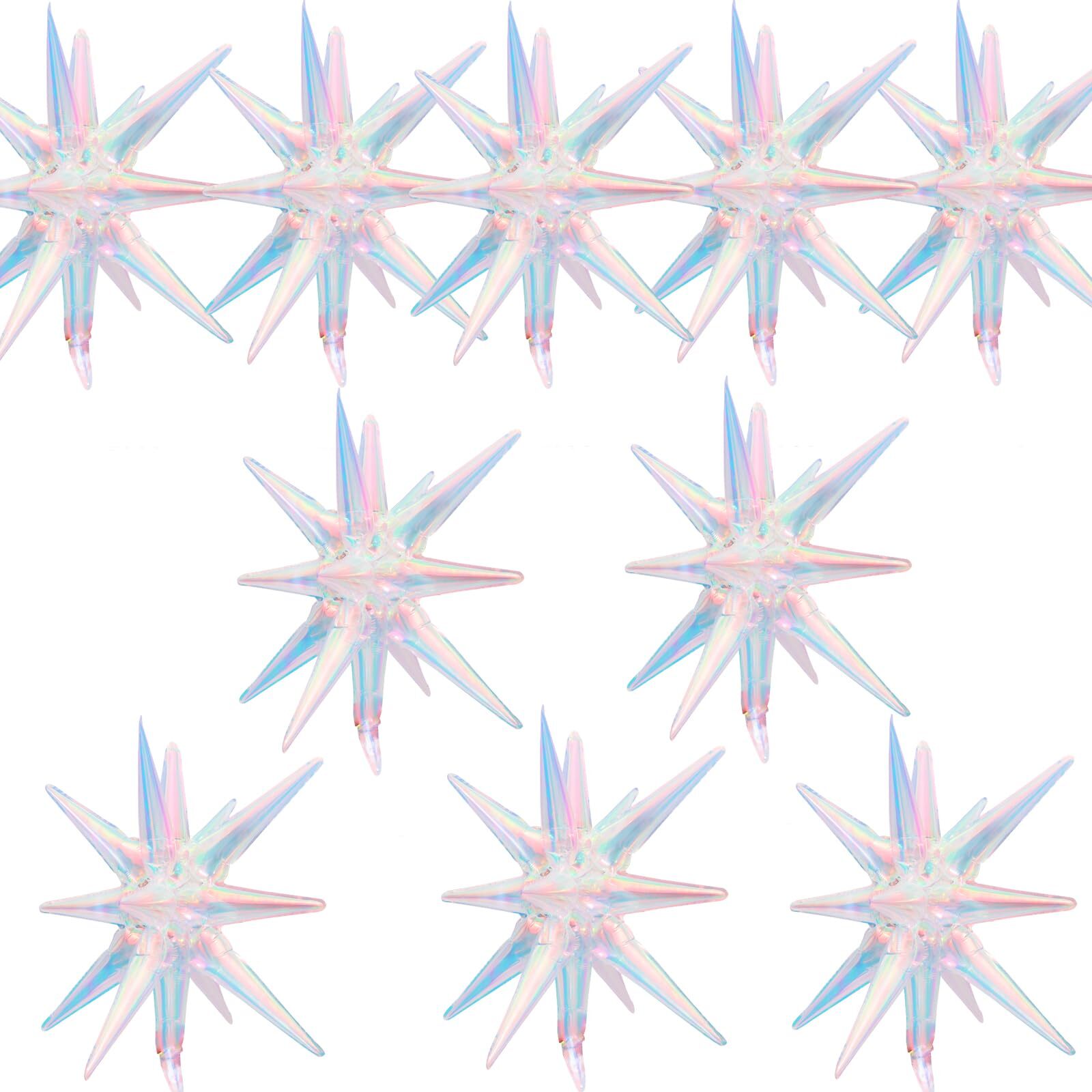 10pcs 22in Colorful Laser Star Balloons Iridescent Party Decor
