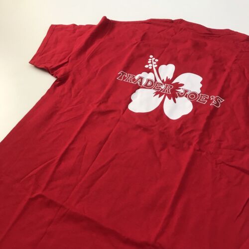Trader Joe's Short Sleeve 4XL Employee T-Shirt Hibiscus Red NEW