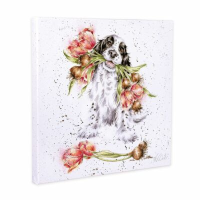 Wrendale Designs ''Blooming With Love'' Design kleine Leinwand - schönes Wohnaccessoire