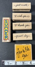 Lot 6 - Wood Mounted Stamps Summer Fun Great Day Notes Random Cards Scrapbooking