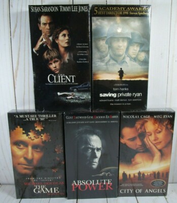 Lot Of 5 VHS Brand New Sealed - Saving Private Ryan Client The Game City Angels