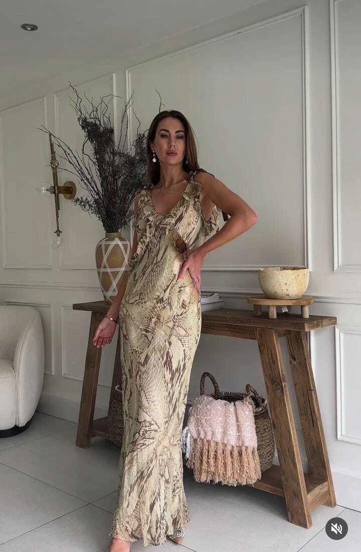 Midi snake shop print dress
