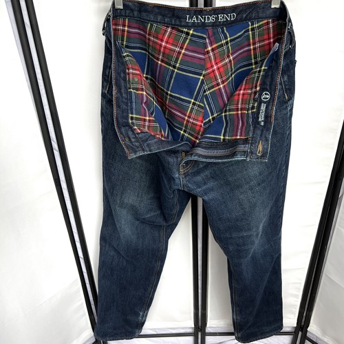 Lands End Mens 38x33 Dark Blue Jeans 
